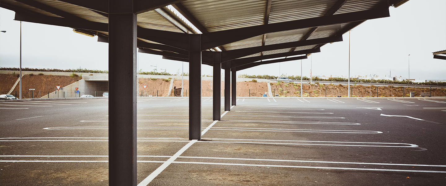 An empty car park