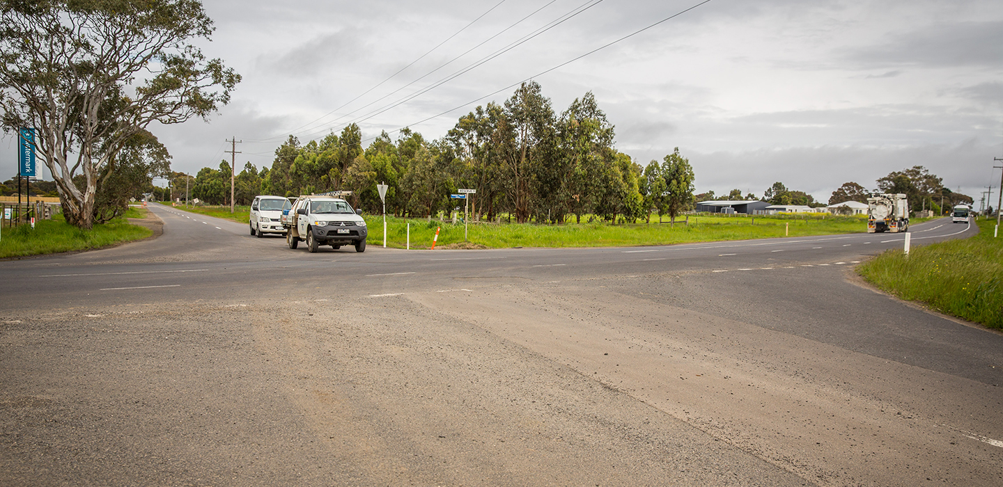A car waiting at an intersection
